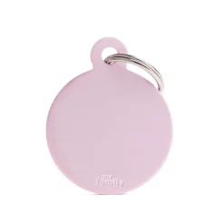 Round Shaped Pink ID Tag, Large