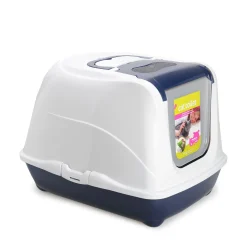 Royal blue covered litter box