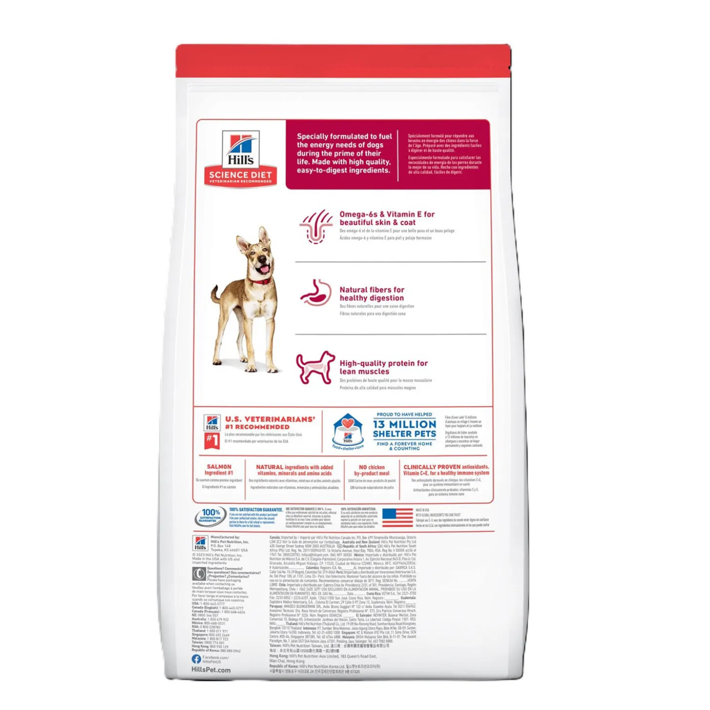 Salmon & Brown Rice Recipe Dry Food for Adult Dogs, 2.04 kg