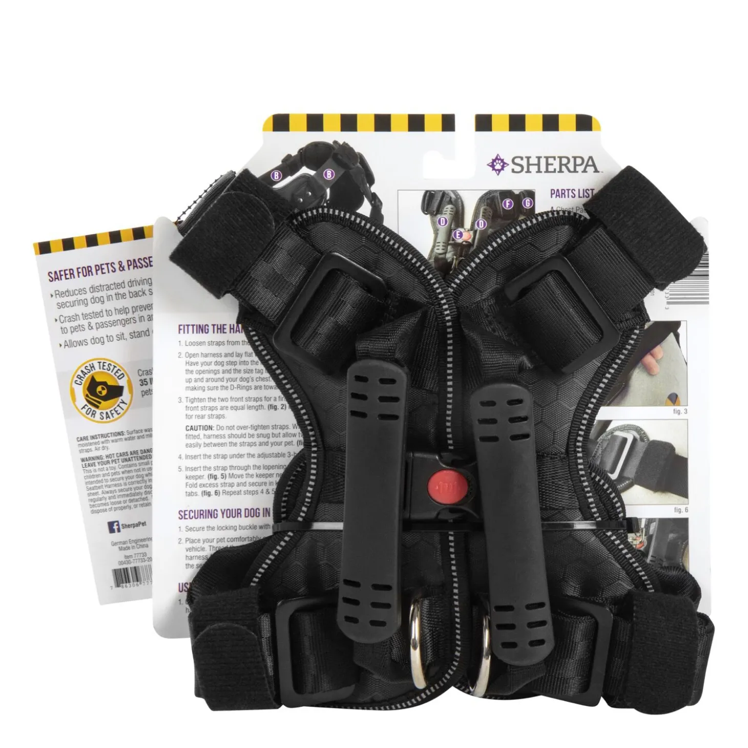 Seat belt safety harness, black