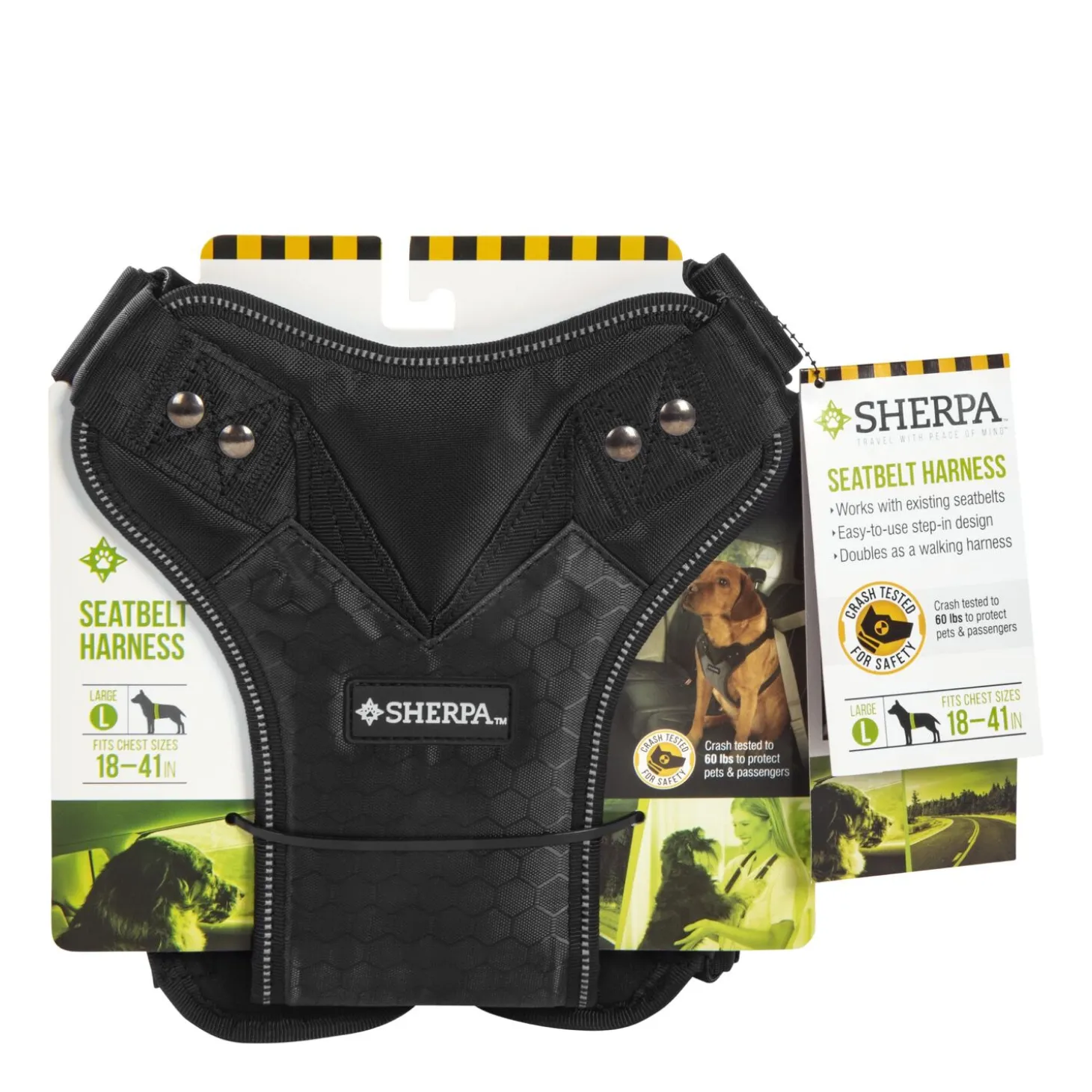 Seat belt safety harness, black