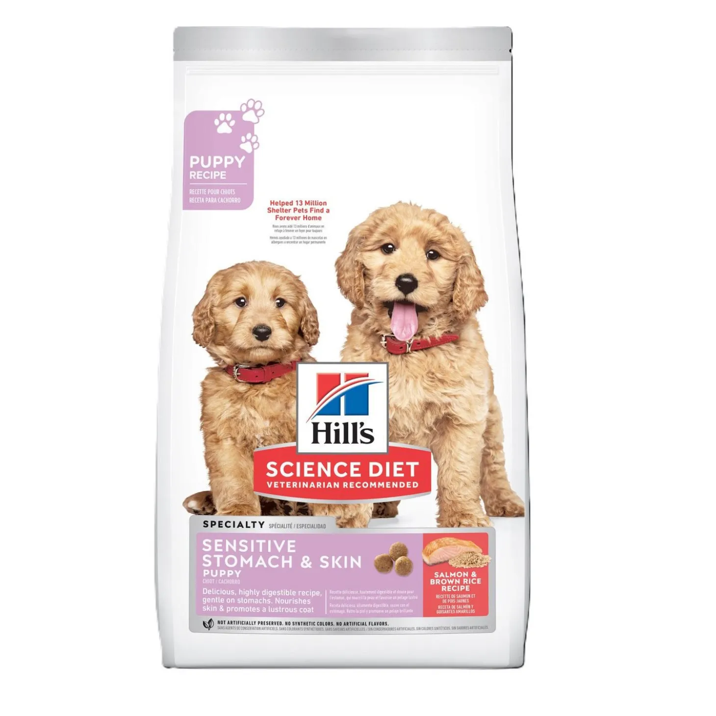 Sensitive Stomach & Skin Salmon and Brown Rice Dry Food for Puppies, 1.81 kg