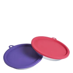 Set of Stainless Saucer Shaped Bowls with Silicone Lids