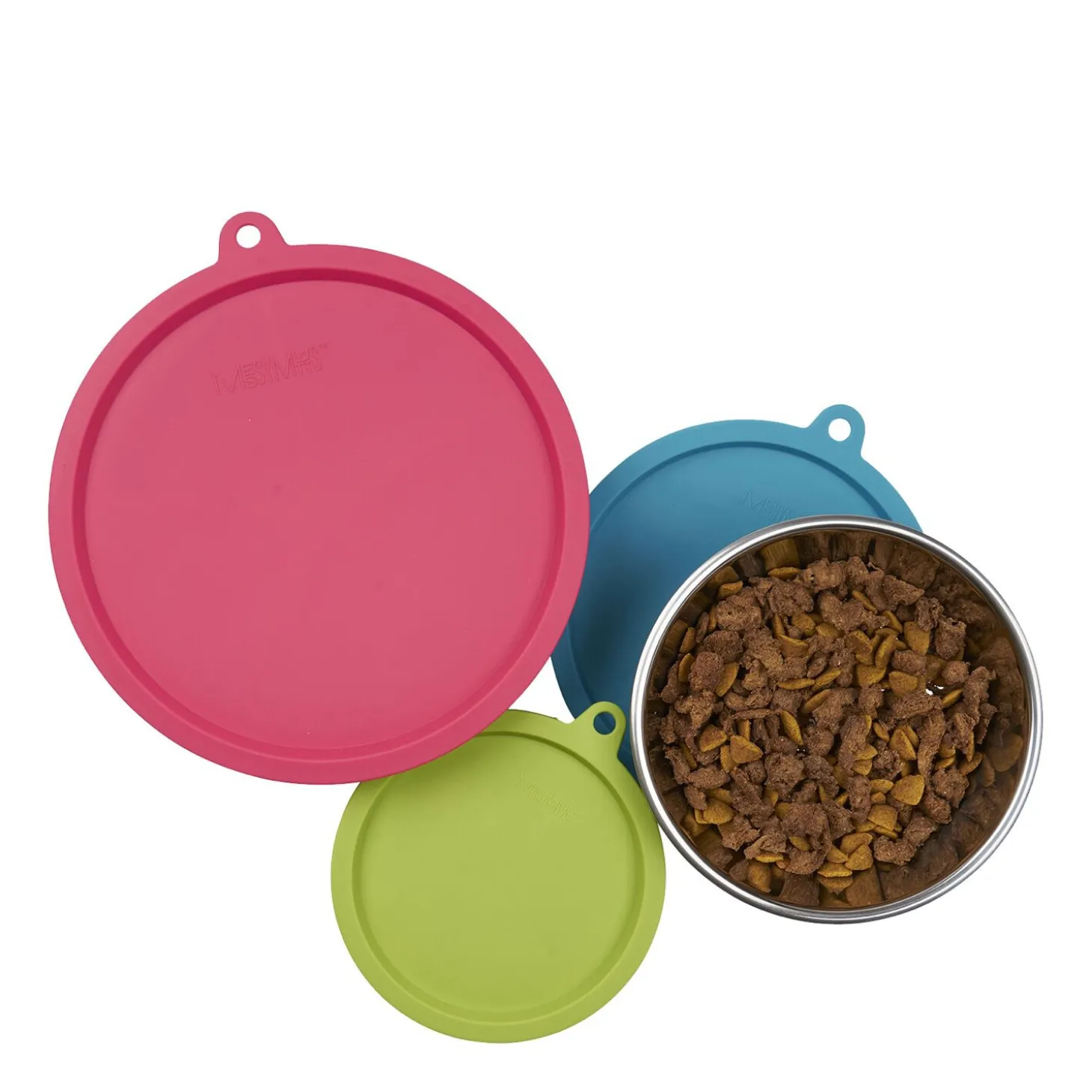 Set of Stainless Steel Bowls and Silicone Lids