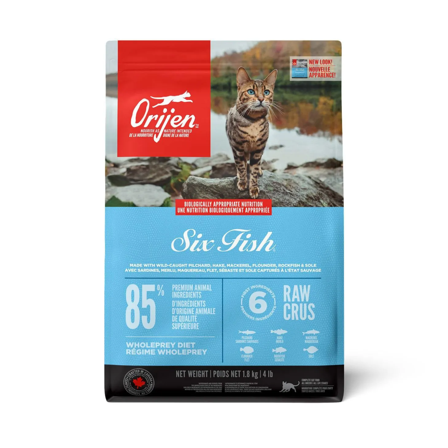 Six Fish Dry Food for Cats, 1.8 kg