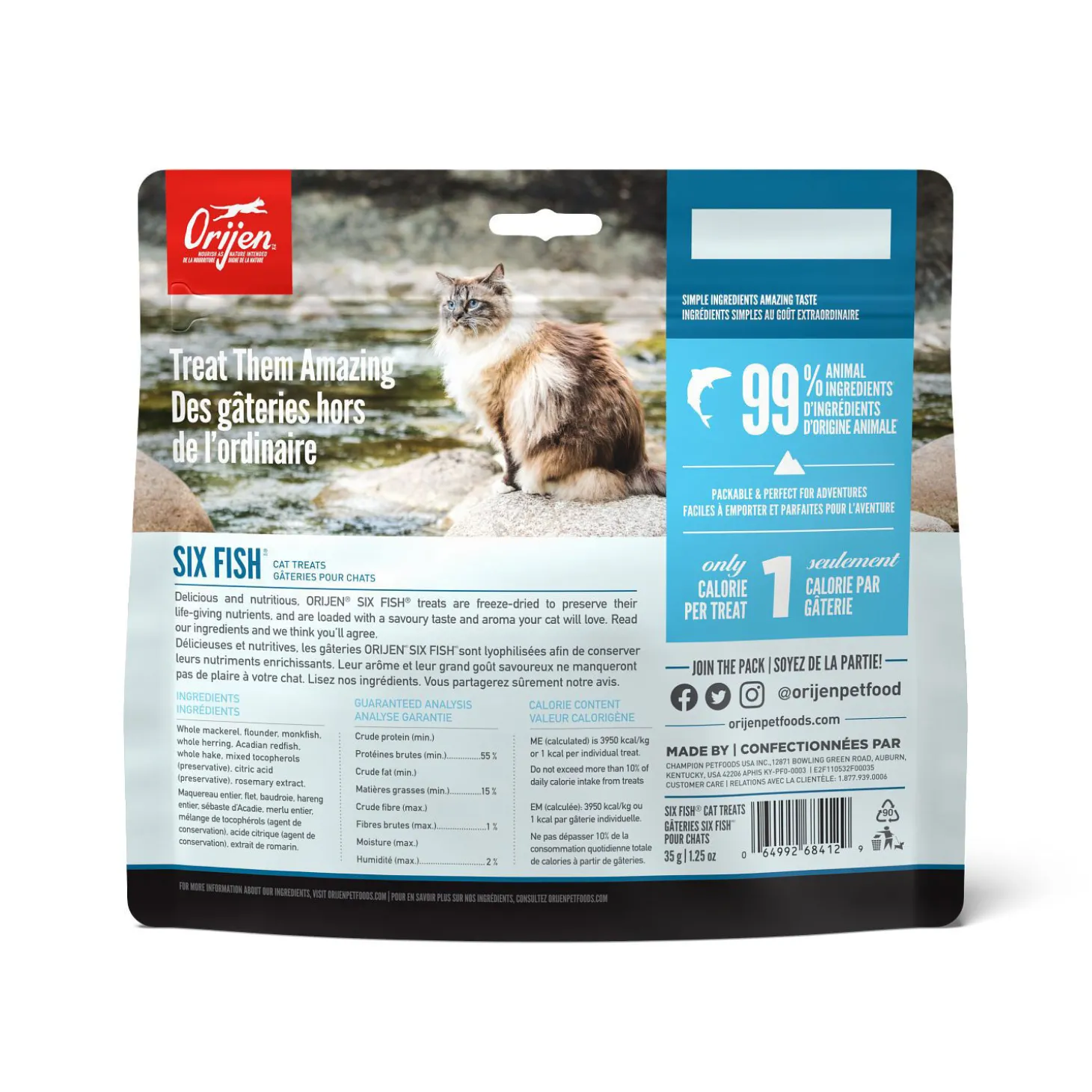 Six Fish Freeze-Dried Cat Treats, 35 g