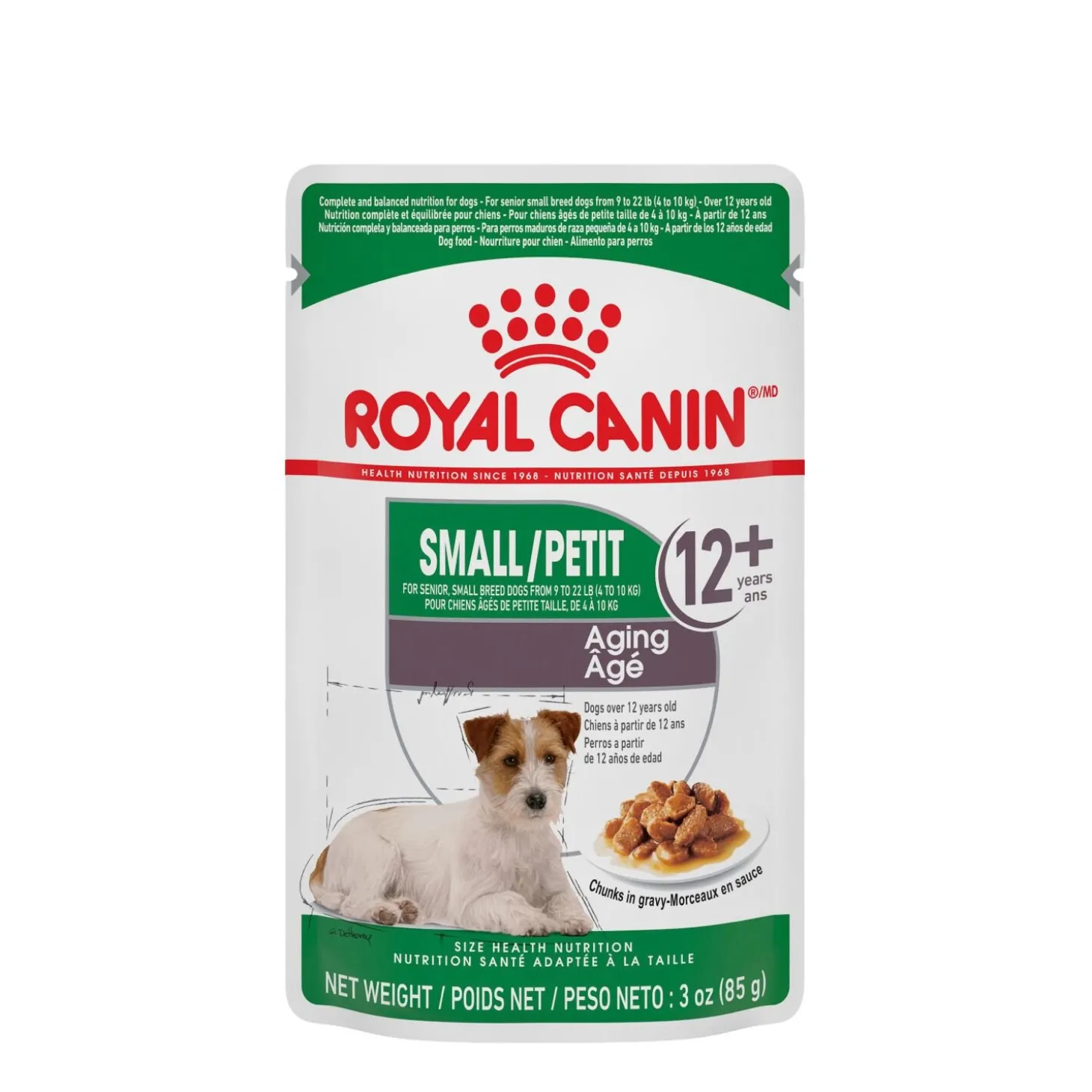 Size Health Nutrition™ Small Aging 12+ Chunks in Gravy Pouch Dog Food