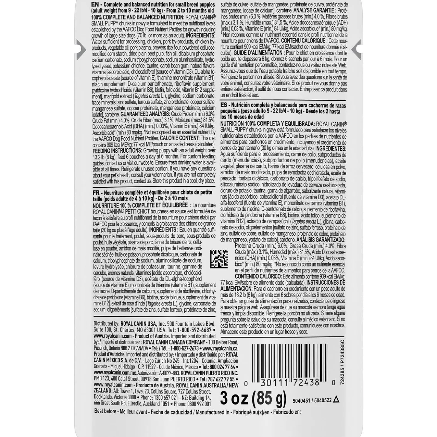 Size Health Nutrition™ Small Puppy Chunks in Gravy Pouch Dog Food