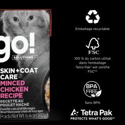 Skin + Coat Care Minced Chicken Recipe for Cats, 182 g