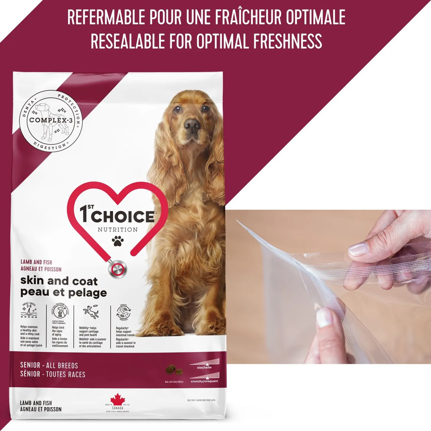 Skin and Coat Formula for Senior Breeds, Lamb and Fish, 2kg