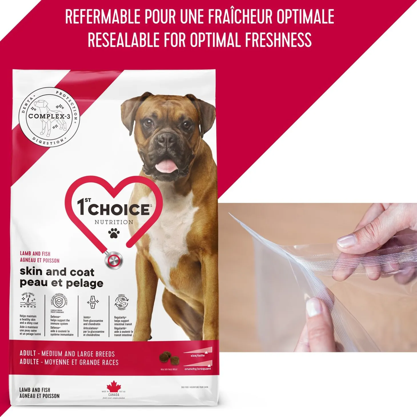 Skin and Coat Formula for Adult Dog Medium and Large Breeds, Lamb and Fish, 5kg