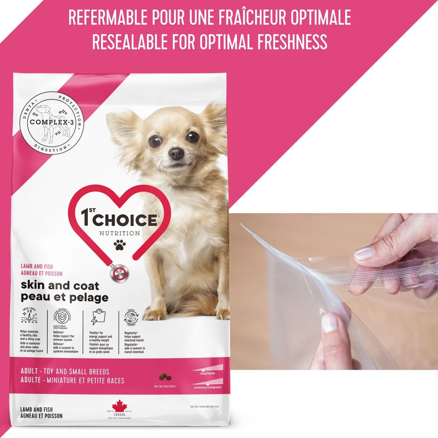 Skin and Coat Formula for Adult Dog Miniature and Small Breeds, Lamb and Fish, 2kg