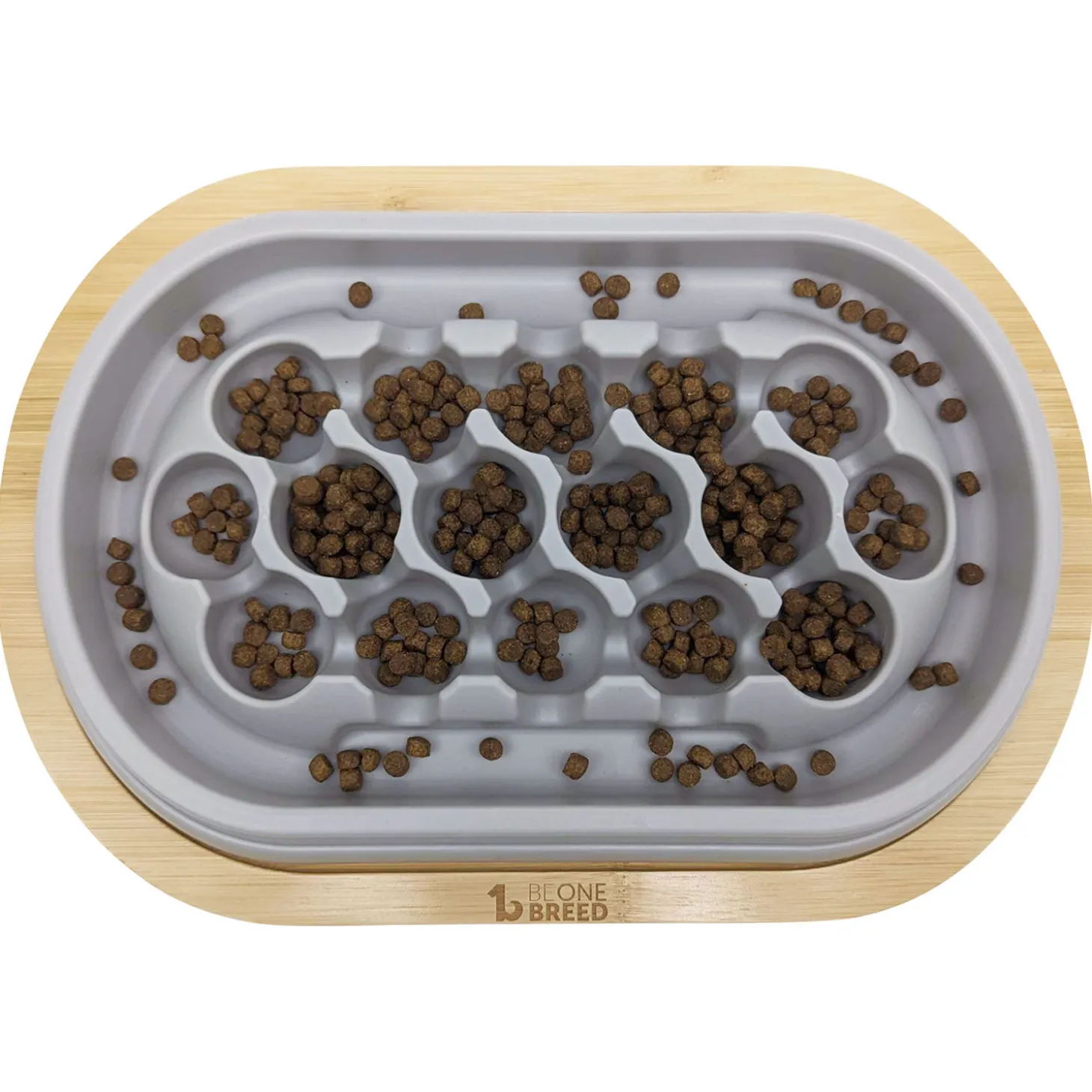 Slow Feeder on Bamboo Base
