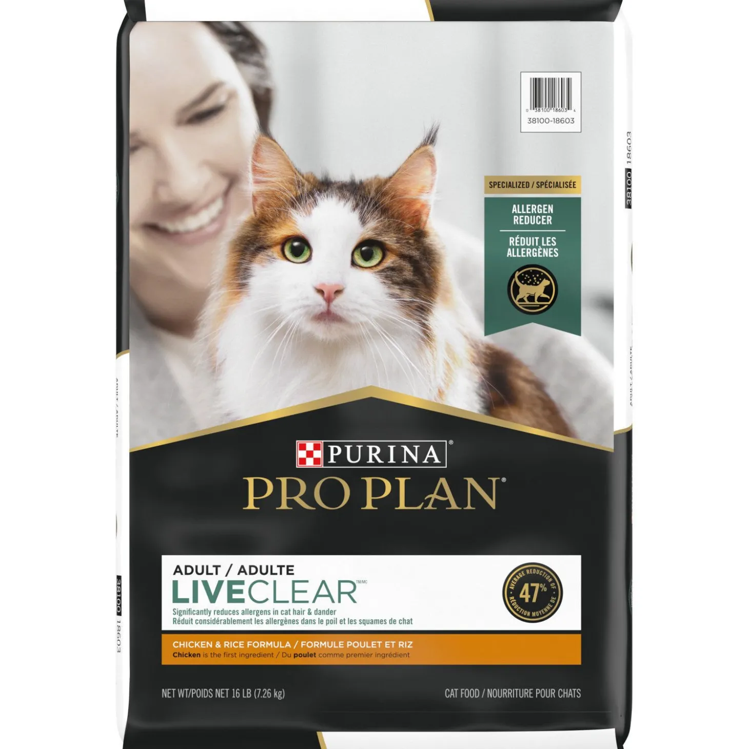 Specialized LiveClear Chicken & Rice Dry Cat Food Formula, 7.26 kg