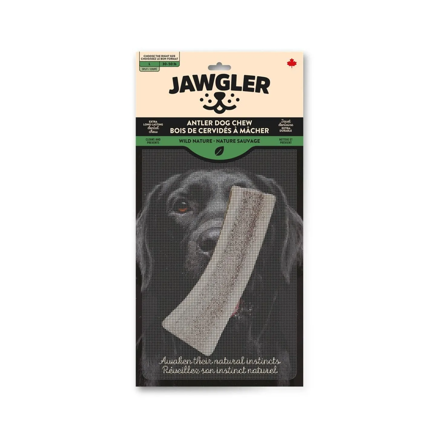 Split Antler Dog Chew, Nature