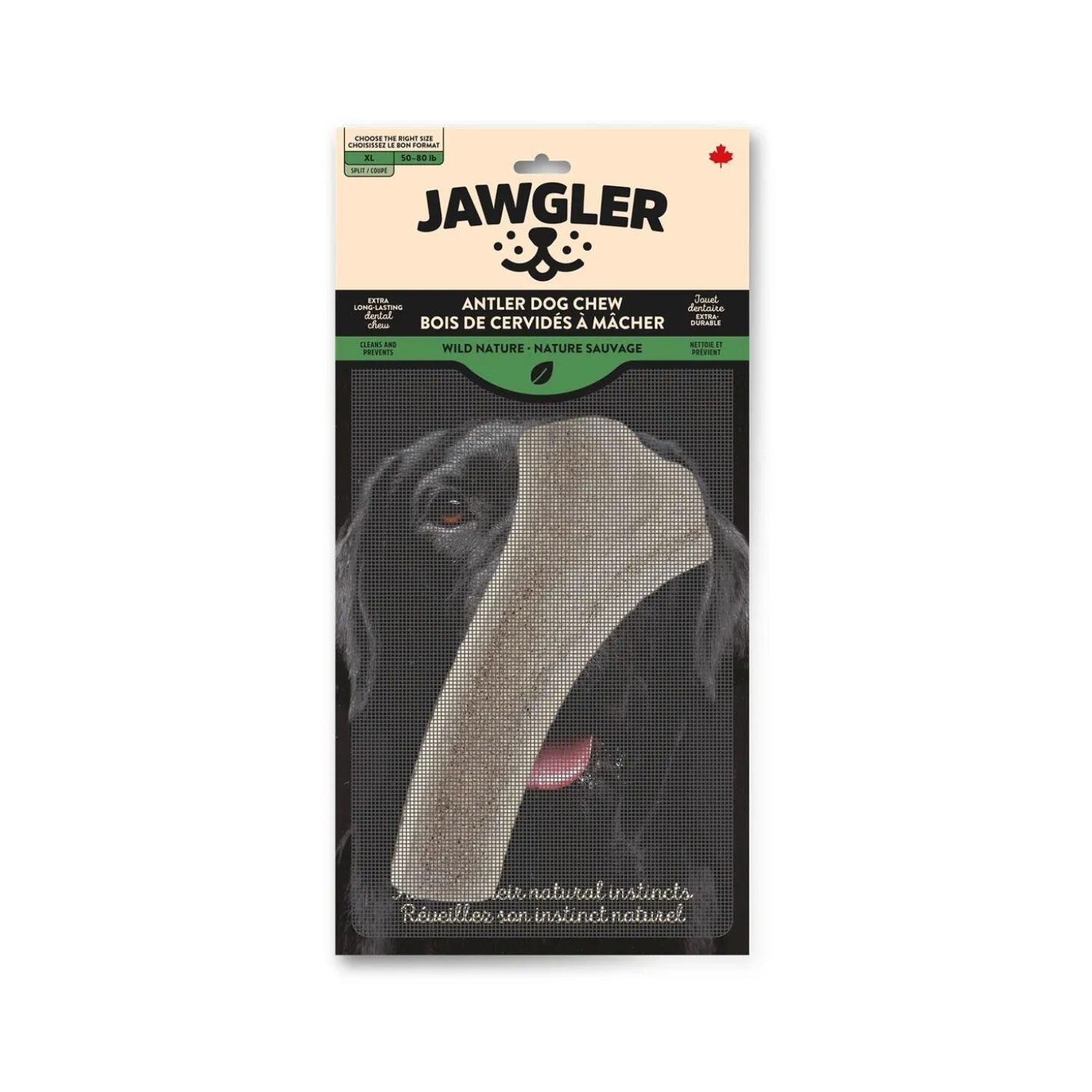 Split Antler Dog Chew, Nature