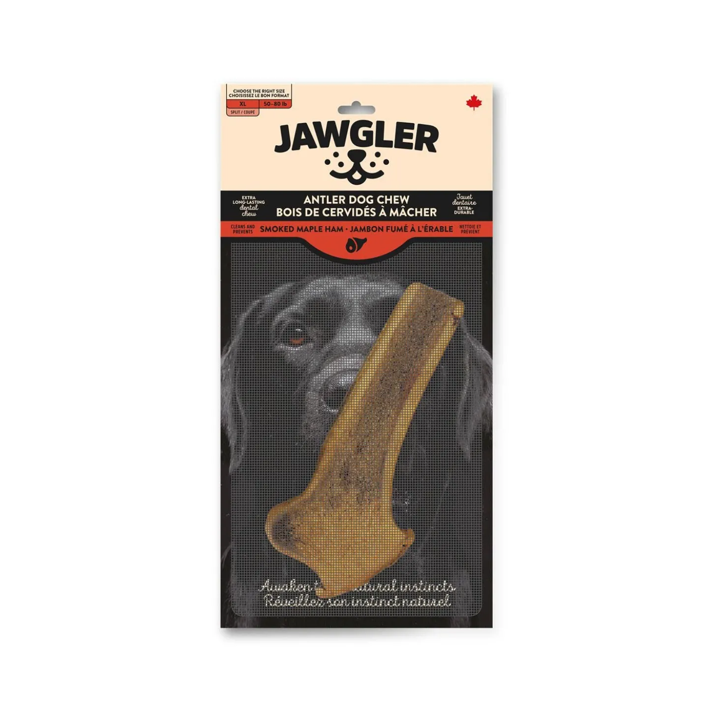 Split Antler Dog Chew, Smoked Maple Ham