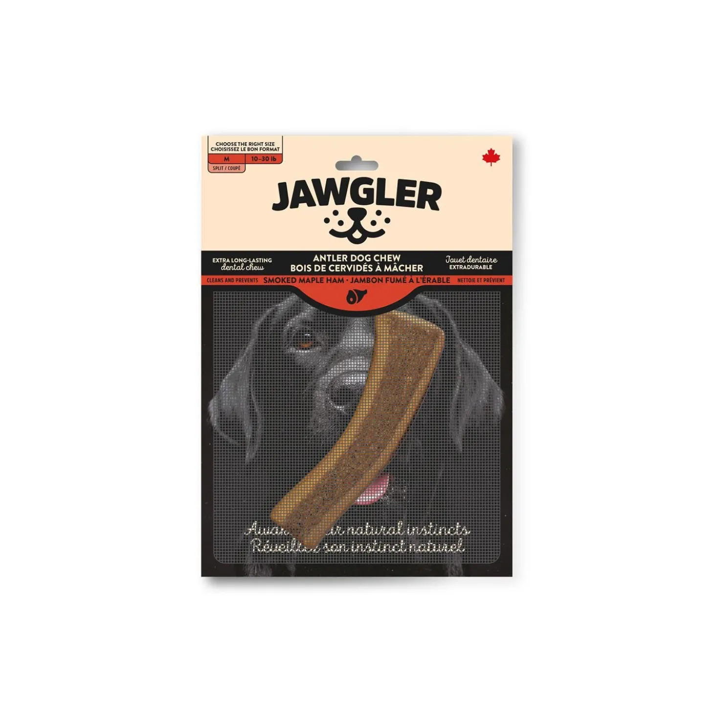 Split Antler Dog Chew, Smoked Maple Ham