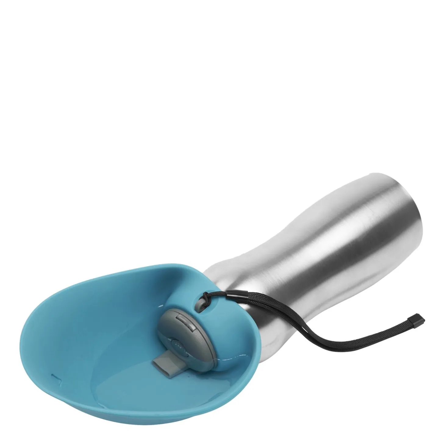 Stainless Steel Travel Water Bottle with Folding Silicone Bowl