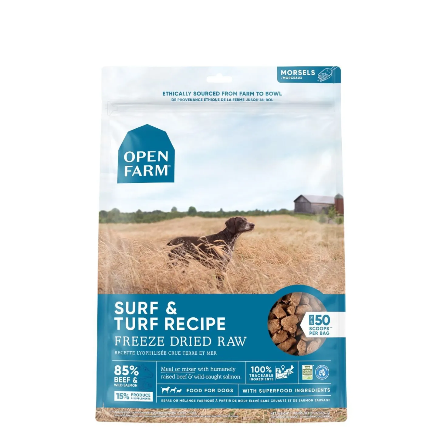 Surf & turf freeze dried raw dog food