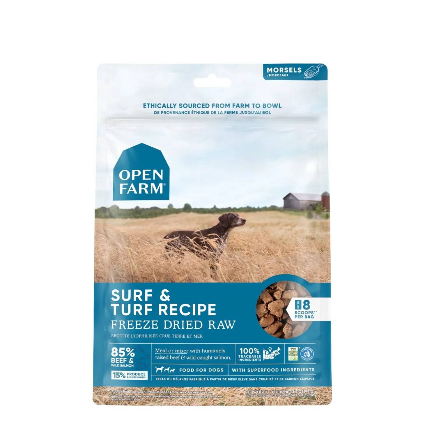 Surf & turf freeze dried raw dog food