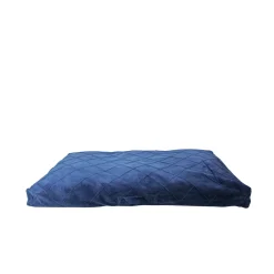 Teal plaid sky bed, L