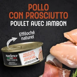 Trattoria Wet Food Chicken with Ham for Cats, 70 g