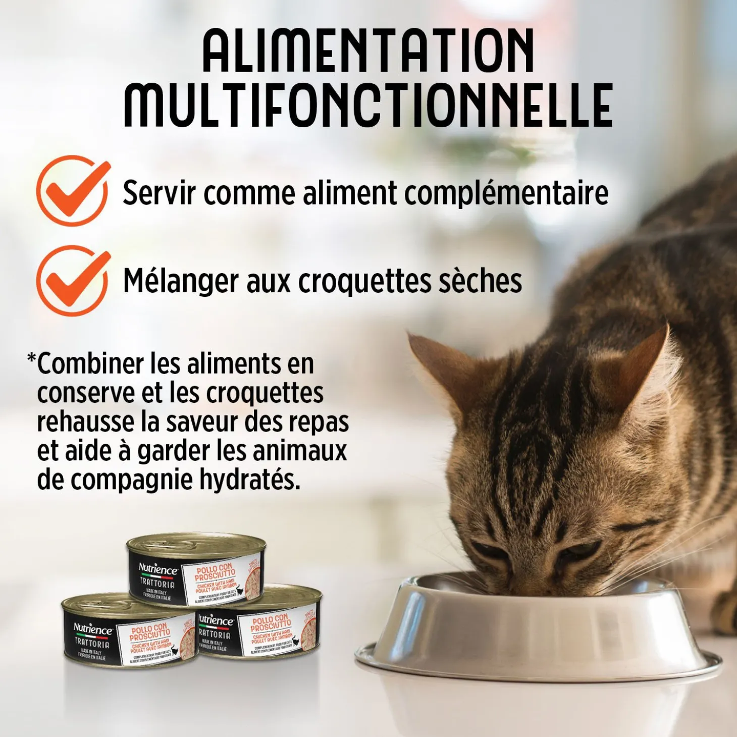 Trattoria Wet Food Chicken with Ham for Cats, 70 g