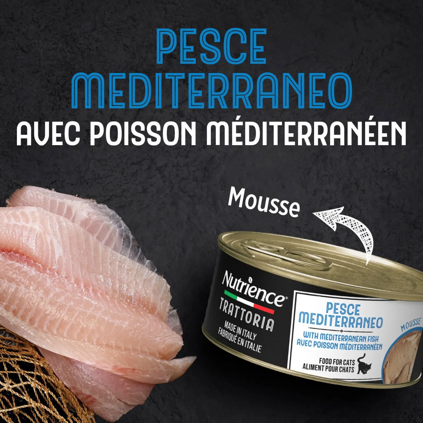 Trattoria Wet Food with Mediterranean Fish for Cats, 85 g