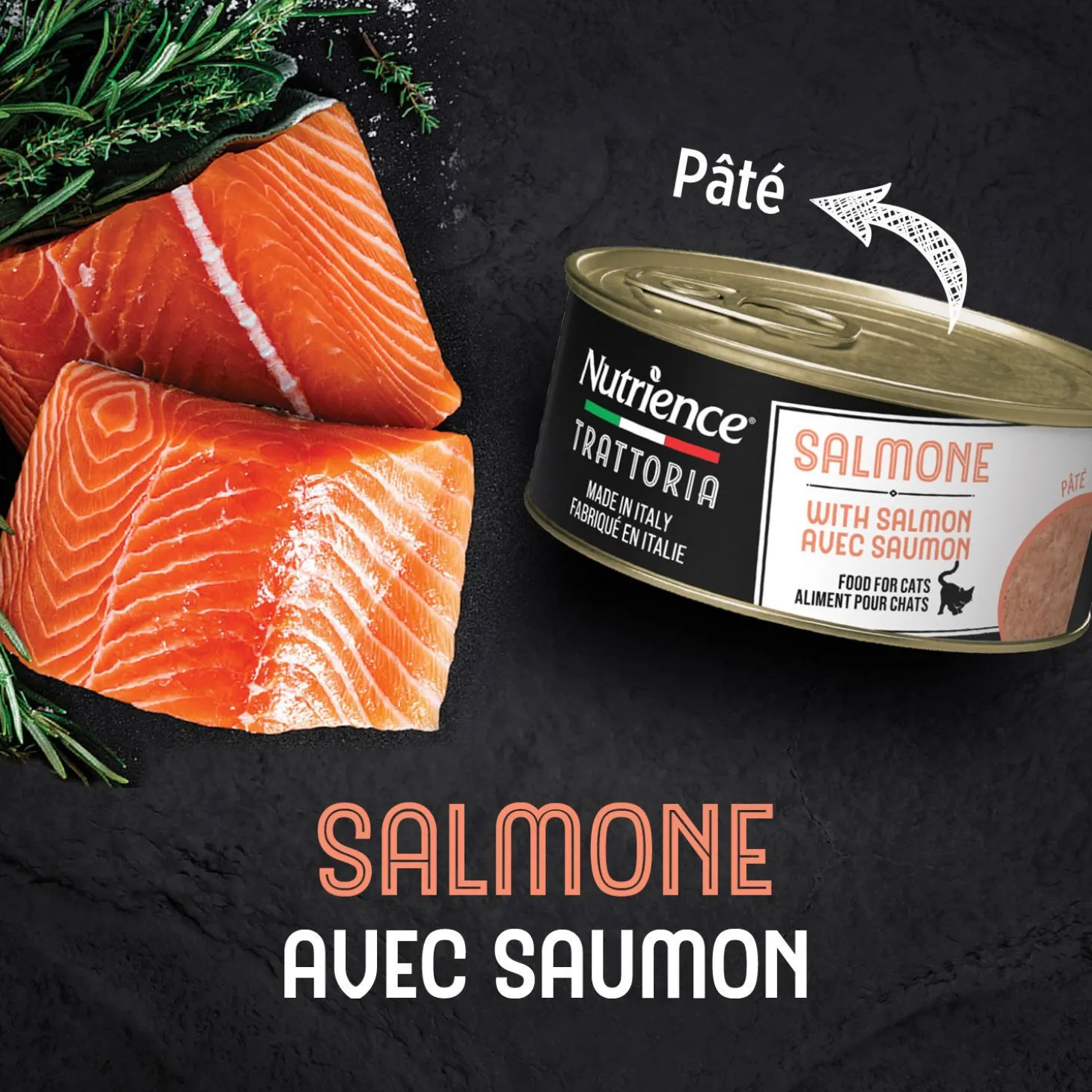 Trattoria Wet Food with Salmon for Cats, 85 g