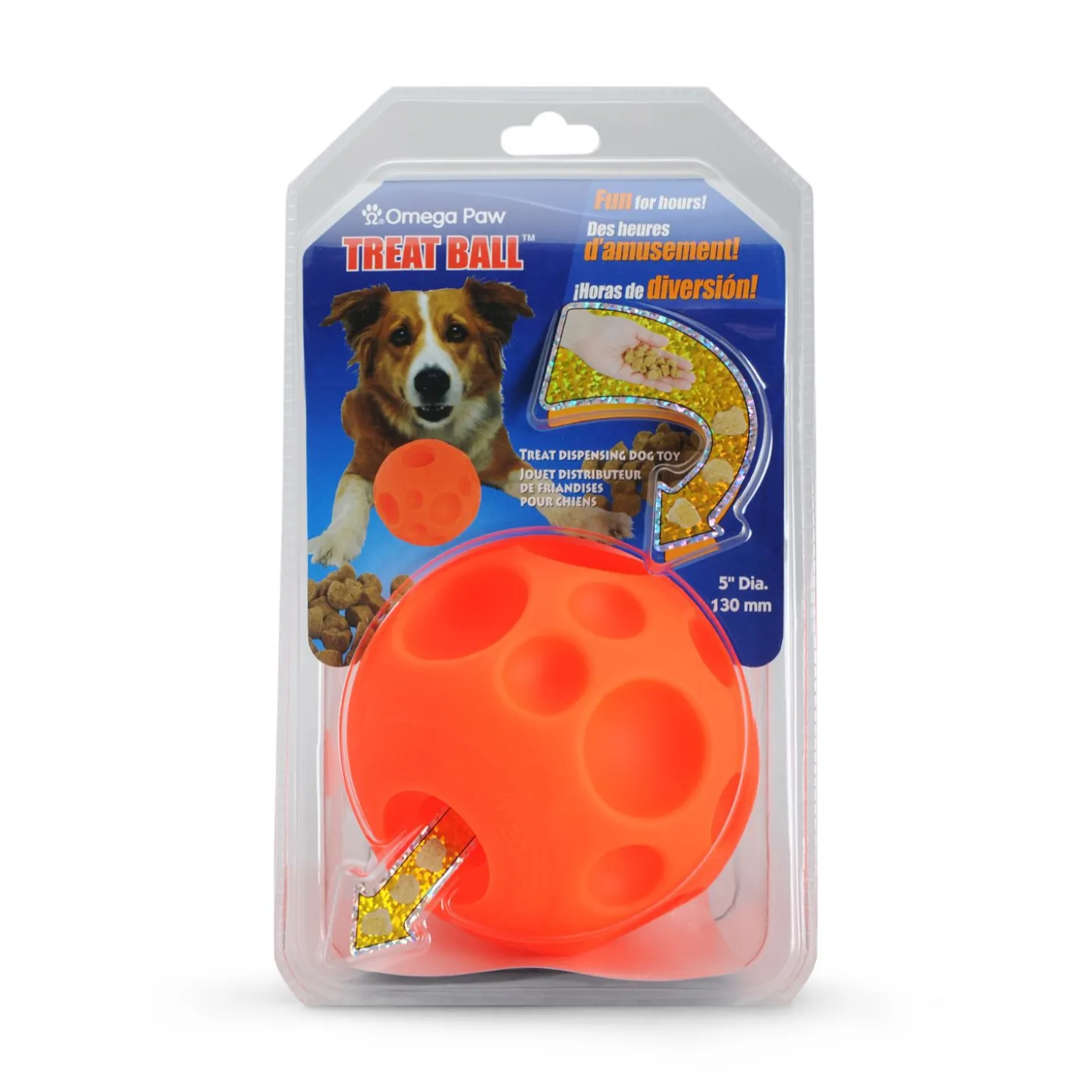 Treats-dispensing ball