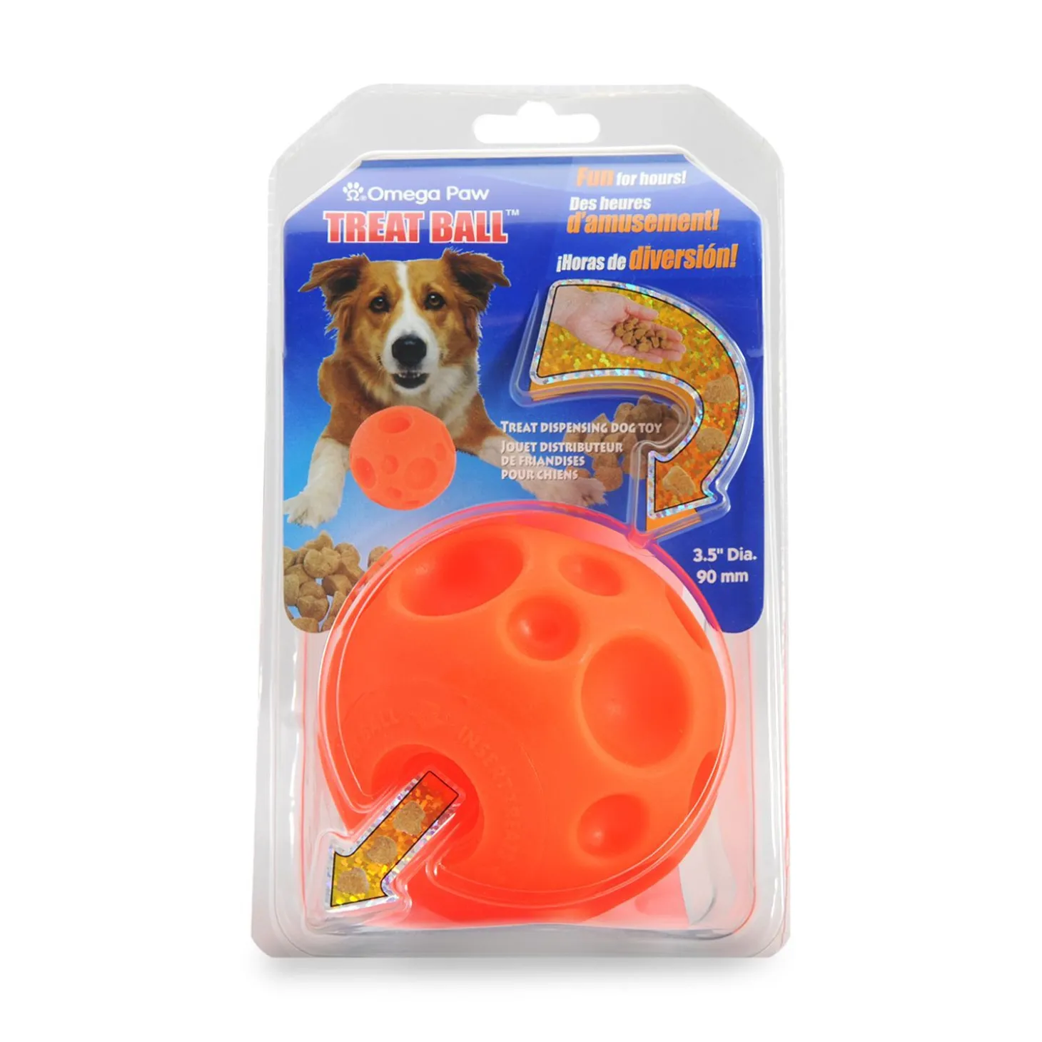 Treats-dispensing ball