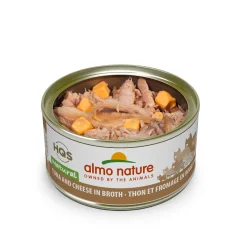 Tuna and cheese in broth for adult cats