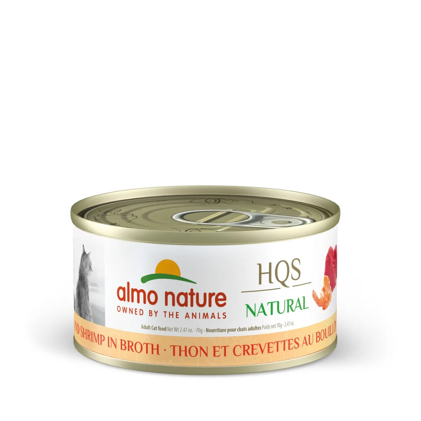 Tuna and shrimp in broth for adult cats