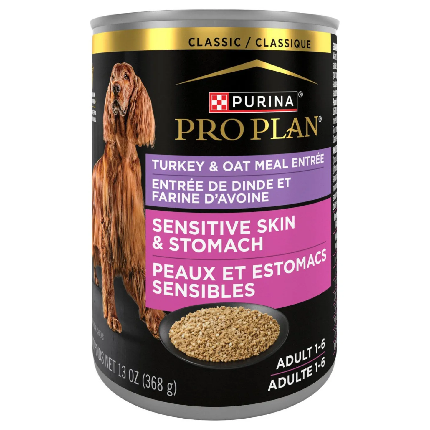 Turkey & Oat Meal Entrée Classic Adult Sensitive Skin & Stomach Wet Dog Food, 368 g