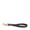 Ultra-short black leather leash