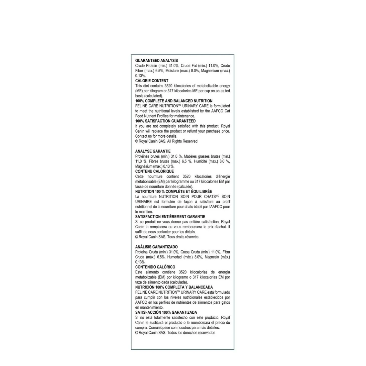Urinary Care formula for cats