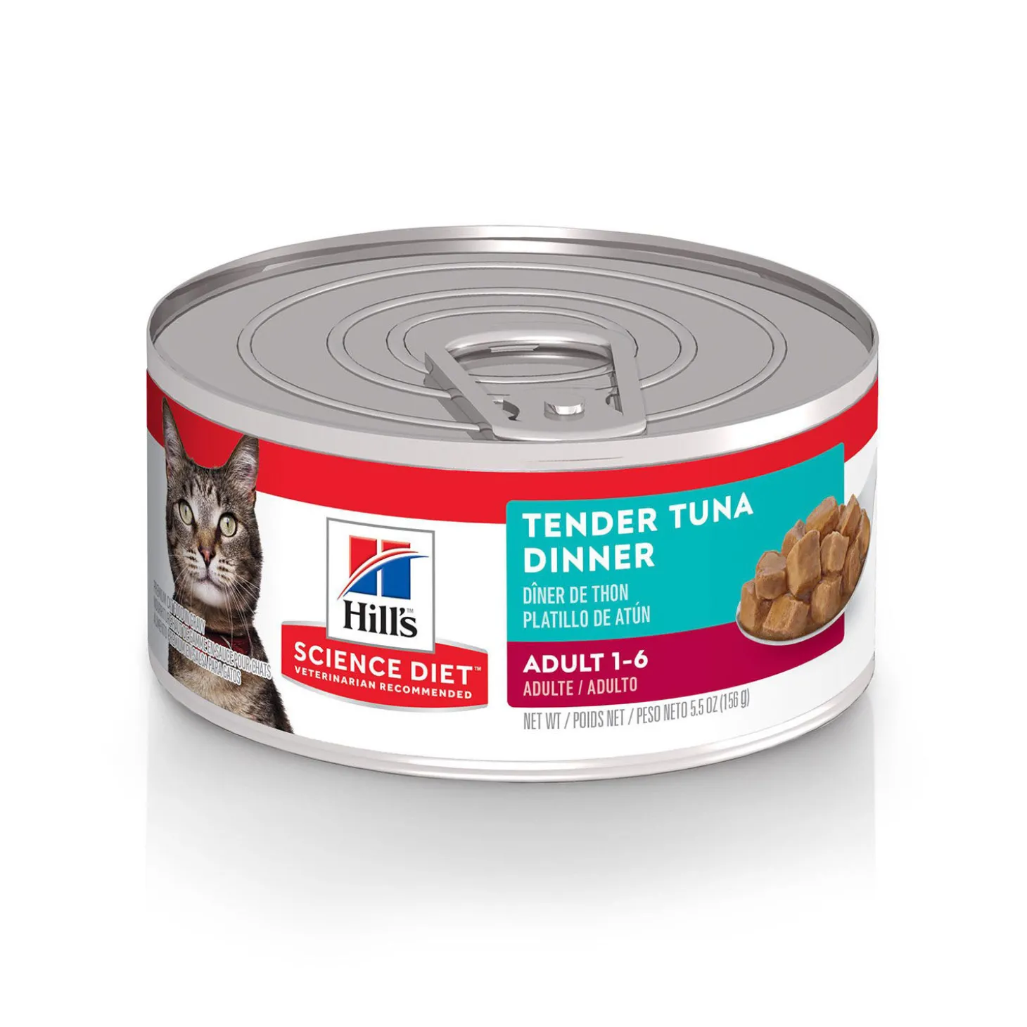 Wet food for adult cats, tender tuna dinner