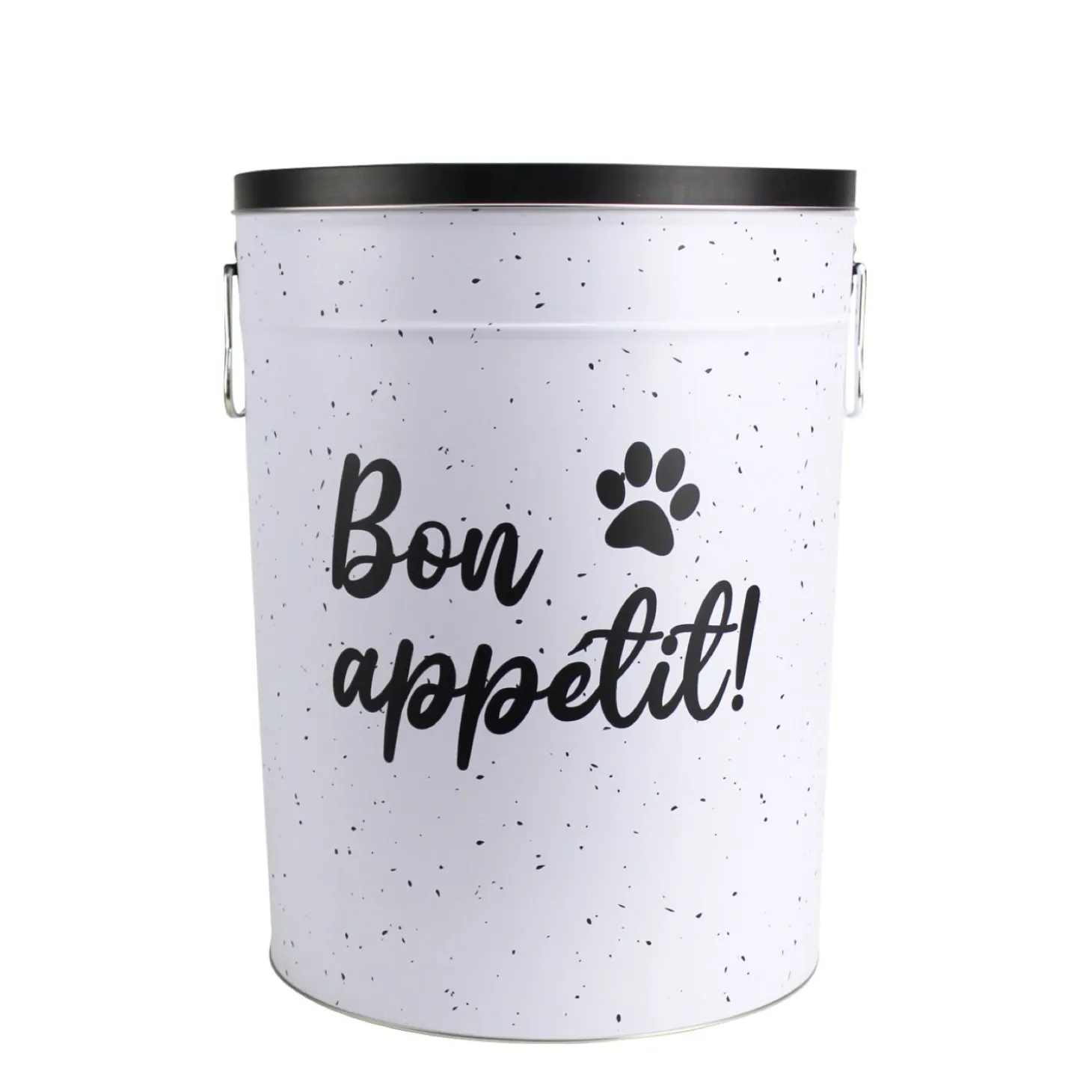 White metal food container, graffiti
