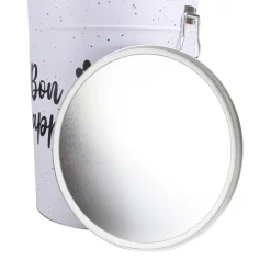 White metal food container, graffiti