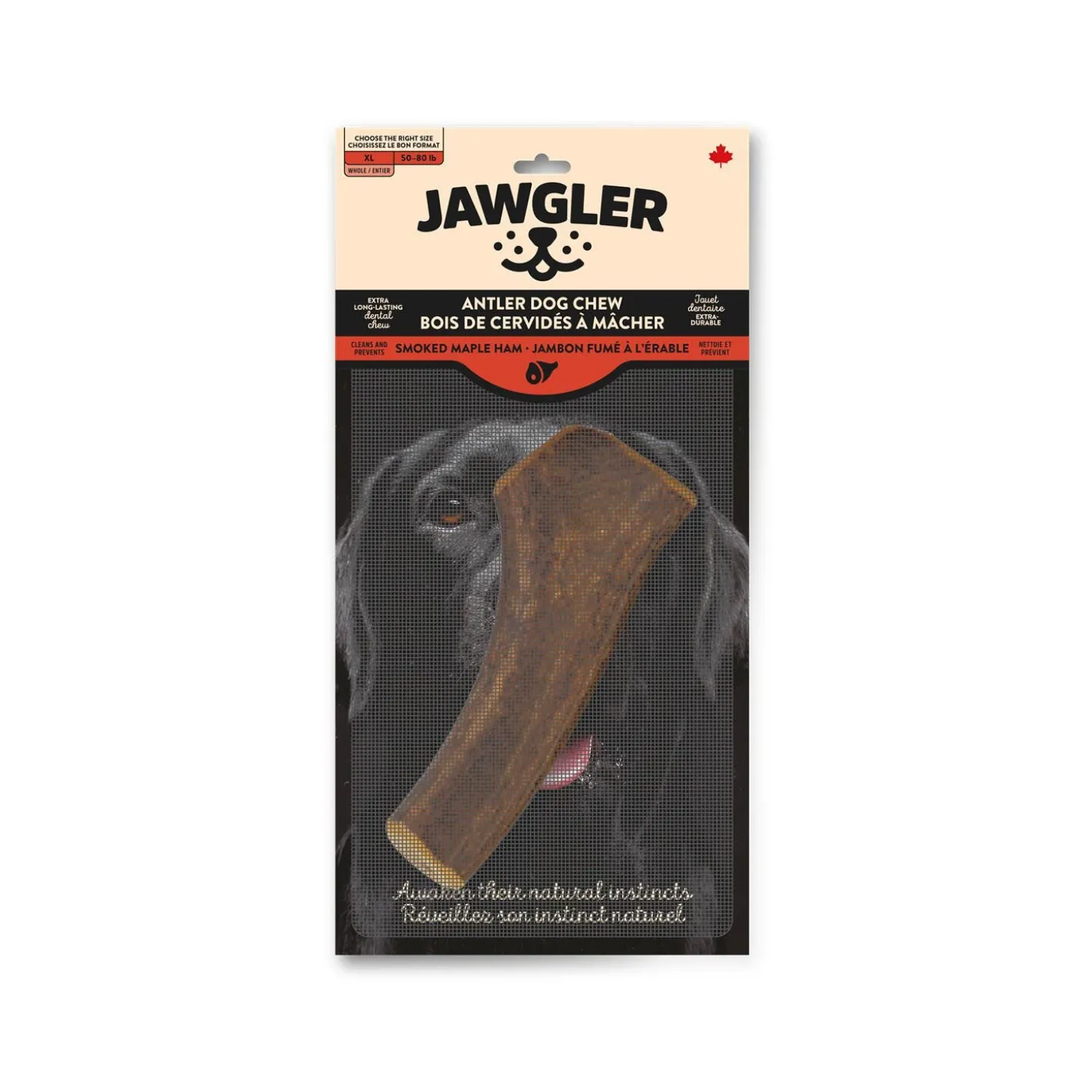 Whole Antler Dog Chew, Smoked Maple Ham